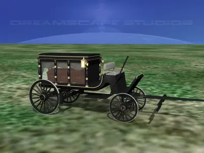 Horse Drawn Hearse 3D model