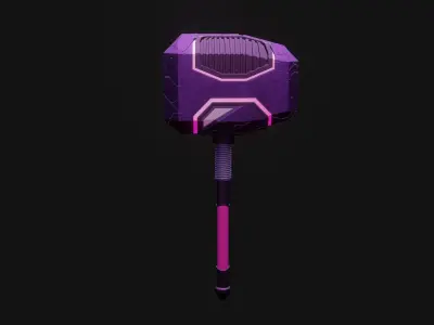 5 different weapons Low-poly 3D model