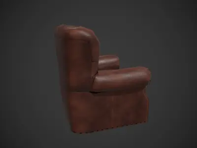 Armchair leather chair Free low-poly 3D model