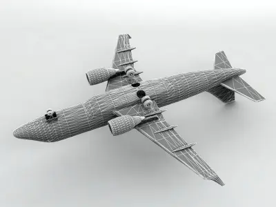 Embraer ERJ 170 - Generic White Low-poly 3D model