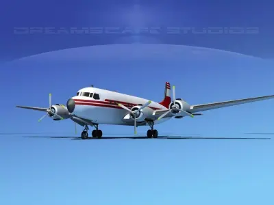 Douglas DC-7B Corporate 4 3D model