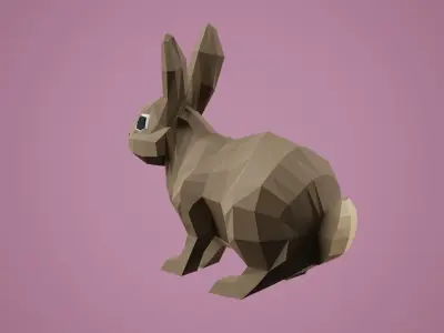 Stylized Rabbit Low-poly 3D model
