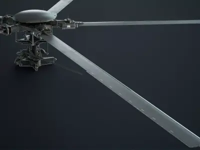 MH-6 Little Bird Rotors Low-Poly Low-poly 3D model