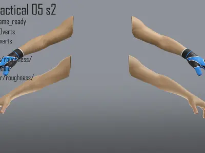 FPS hand glove tactical 05 s2 Low-poly 3D model