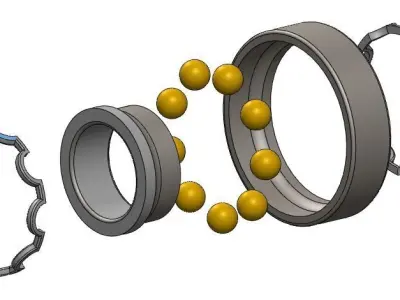 Angular ball bearing with small cage Free 3D print model