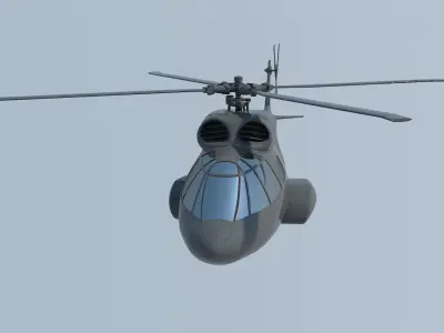 helico helicopter flying in sky 3D model
