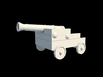 war cannon Low-poly 3D model