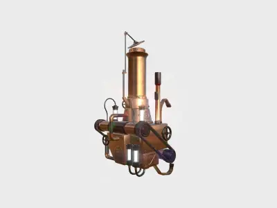 Steampunk Backpack 02 Cooper - Character Design Fashion Low-poly 3D model