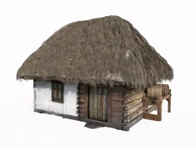 Medieval Thatched Cottage 3D model