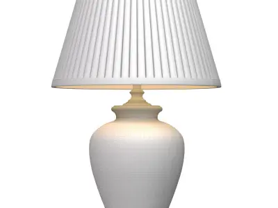 Birds Green Hand-Painted Chinoiserie Nightstand table Lamp 3D model