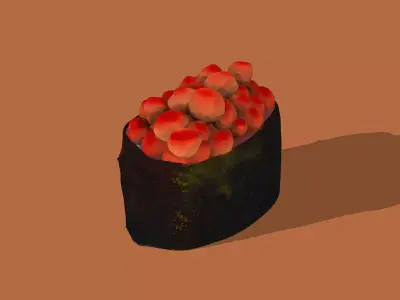 Fish roe sushi Low-poly 3D model