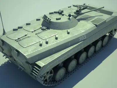 BMP-1 soviet armored IFV - russian armored IFV Low-poly 3D model