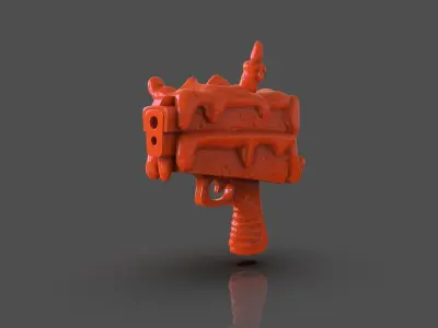 TMNT Cake Gun Scratch Low-poly 3D model
