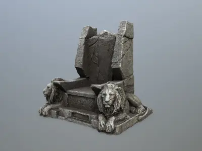 Lion Throne Low-poly 3D model
