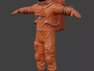 Realistic Astronaut Space Suit 3D model 10