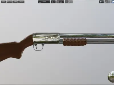 M 204 STD 12GA 76mm Exact Real Shotgun Low-poly 3D model