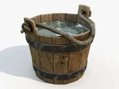 Medieval Bucket 8K PBR Textures 3D model