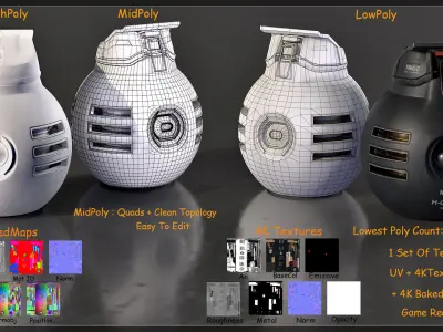 Explosive Pack Vol 1-GameReady Low-poly 3D model