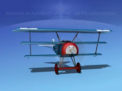Fokker DR-1 Triplane V09 3D model