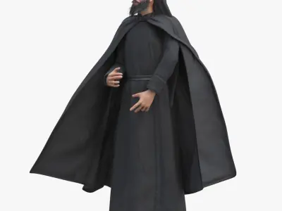 Orthodox Monk Fully Dressed Rigged 3D model