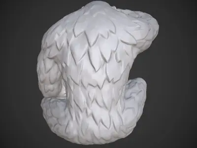 Sculpture of the Monkey with Banana Looking Far Away 3D model