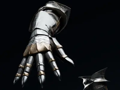  Female Knight Hand And Wrist armor LowPoly Low-poly 3D model