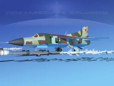 Mig 23 Flogger B V07 Russia 3D model