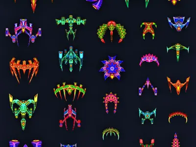 3DRT - Aliens fleet xtreme Low-poly 3D model