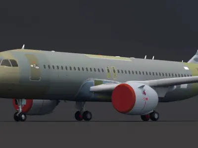 Qatar Airways A320 Unpainted 3D model