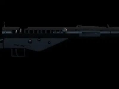 Sten Mark II Submachine Gun Low Polygon Model Low-poly 3D model