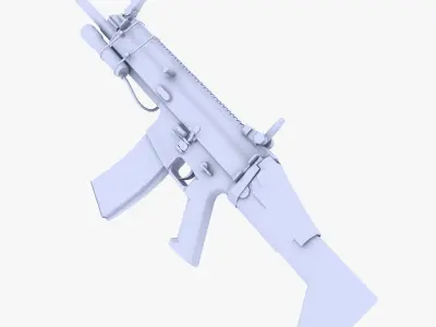 Scar-H Assault Rifle Low-poly 3D model get