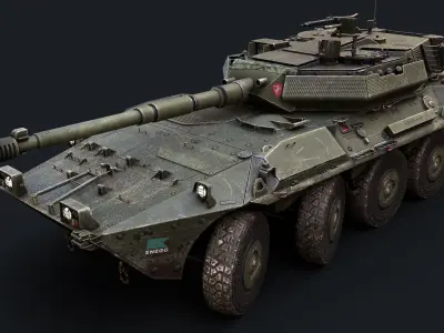 Centauro B1  Low-poly 3D model