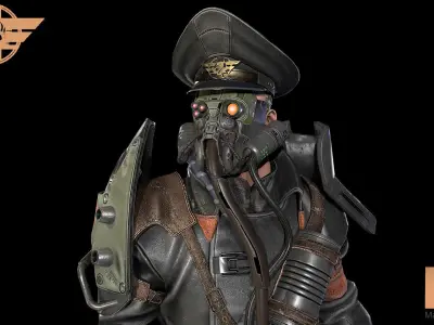 Dystopia General  Low-poly 3D model