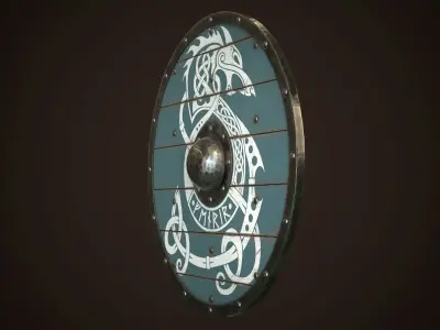 Viking Shield 28 Low-poly 3D model