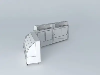 Kit809L Curved Glass Exhibitors Free 3D model