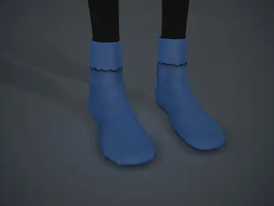Blue Socks Style 1 Low-poly 3D model