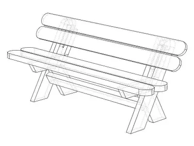 Outdoor Chair with Backrest 3D model