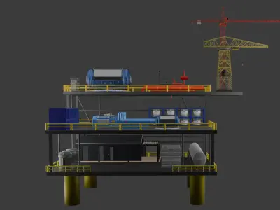 Oil rig 3D model Low-poly Low-poly 3D model