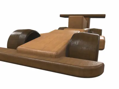 Wooden car toy racer 2 Free 3D model