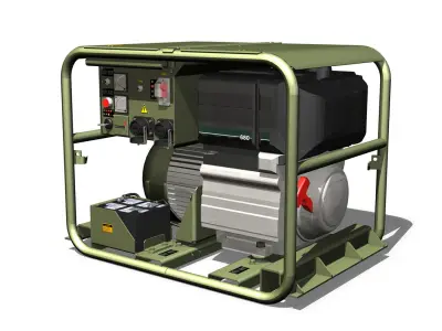 Military diesel generator 3D model