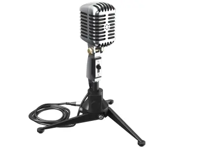 Retro Microphone 02 3D model