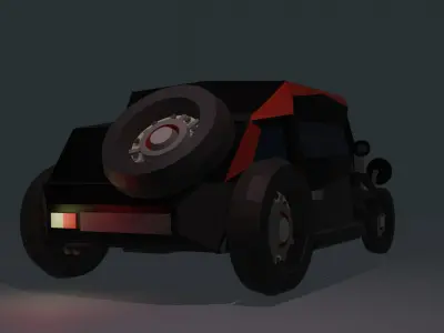 Black Low-poly Hot-Rod Free low-poly 3D model