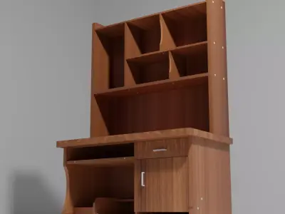 Wooden study table Free 3D model