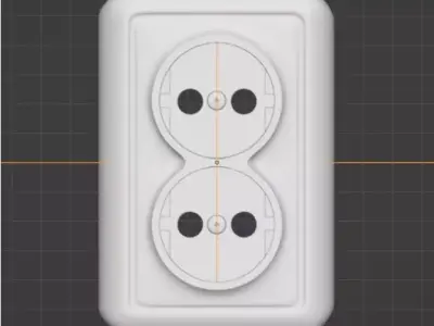 Power socked 3D Blender Free 3D model