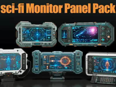 Sci-Fi Monitor Panel  3D model