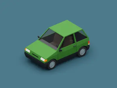 Stylized Cartoon Car Free Free low-poly 3D model