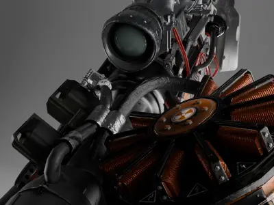 Incinerator gun Sci-fi Low-poly 3D model