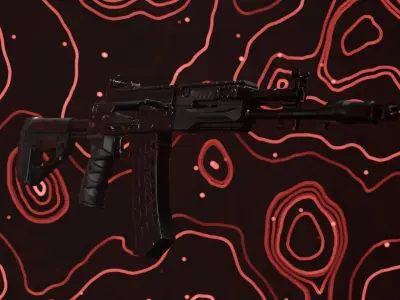 AK-12 Game-ready rifle Low-poly 3D model