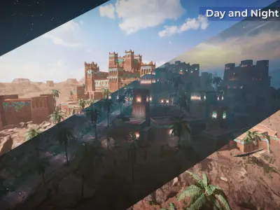 Middle Eastern Kasbah Fortress - Unreal Engine Low-poly 3D model