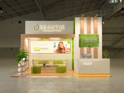 elegant exhibition cosmetic booth 3D model